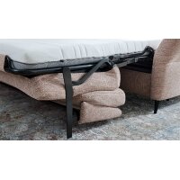 Interliving Schlafsofa Serie 4700 - Schlafsofa sienafarbener Webstoff Loft & schwarze Aluminiumfüße - Breite ca. 188 cm