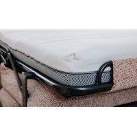 Interliving Schlafsofa Serie 4700 - Schlafsofa sienafarbener Webstoff Loft & schwarze Aluminiumfüße - Breite ca. 228 cm