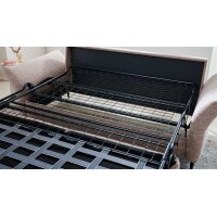 Interliving Schlafsofa Serie 4700 - Schlafsofa sienafarbener Webstoff Loft & schwarze Aluminiumfüße - Breite ca. 228 cm