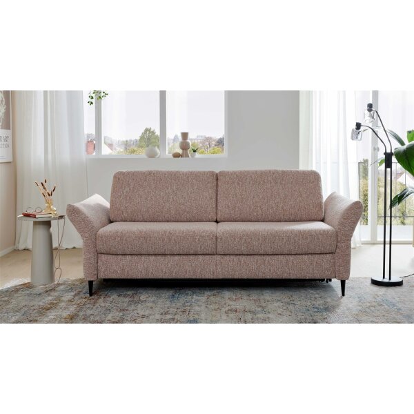 Interliving Schlafsofa Serie 4700 - Schlafsofa sienafarbener Webstoff Loft & schwarze Aluminiumfüße - Breite ca. 208 cm