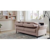 Interliving Schlafsofa Serie 4700 - Schlafsofa sienafarbener Webstoff Loft & schwarze Aluminiumfüße - Breite ca. 208 cm
