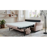 Interliving Schlafsofa Serie 4700 - Schlafsofa sienafarbener Webstoff Loft & schwarze Aluminiumfüße - Breite ca. 208 cm