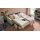 Interliving Schlafsofa Serie 4700 - Schlafsofa naturweißes Flachgewebe Cyber & schwarze Aluminiumfüße - Breite ca. 188 cm