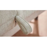 Interliving Schlafsofa Serie 4700 - Schlafsofa naturweißes Flachgewebe Cyber & schwarze Aluminiumfüße - Breite ca. 228 cm