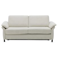 Interliving Schlafsofa Serie 4700 - Schlafsofa naturweißes Flachgewebe Cyber & schwarze Aluminiumfüße - Breite ca. 228 cm