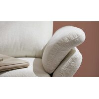 Interliving Schlafsofa Serie 4700 - Schlafsofa naturweißes Flachgewebe Cyber & schwarze Aluminiumfüße - Breite ca. 208 cm