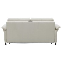 Interliving Schlafsofa Serie 4700 - Schlafsofa naturweißes Flachgewebe Cyber & schwarze Aluminiumfüße - Breite ca. 208 cm