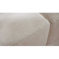 Interliving Schlafsofa Serie 4700 - Schlafsofa naturweißes Flachgewebe Cyber & schwarze Aluminiumfüße - Breite ca. 208 cm