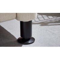 Interliving Schlafsofa Serie 4700 - Schlafsofa naturweißes Flachgewebe Cyber & schwarze Aluminiumfüße - Breite ca. 208 cm