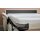Interliving Schlafsofa Serie 4700 - Schlafsofa naturweißes Flachgewebe Cyber & schwarze Aluminiumfüße - Breite ca. 208 cm