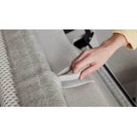 Interliving Schlafsofa Serie 4700 - Ecksofa mit Schlaffunktion silberfarbener Bezug Toni & schwarze Metallfüße - Stellfläche ca. 270 x 190 cm