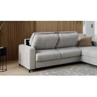 Interliving Schlafsofa Serie 4700 - Ecksofa mit Schlaffunktion silberfarbener Bezug Toni & schwarze Metallfüße - Stellfläche ca. 270 x 190 cm