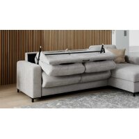 Interliving Schlafsofa Serie 4700 - Ecksofa mit Schlaffunktion silberfarbener Bezug Toni & schwarze Metallfüße - Stellfläche ca. 270 x 190 cm