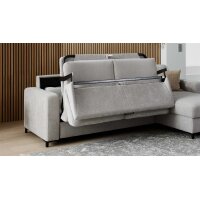 Interliving Schlafsofa Serie 4700 - Ecksofa mit Schlaffunktion silberfarbener Bezug Toni & schwarze Metallfüße - Stellfläche ca. 270 x 190 cm