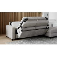 Interliving Schlafsofa Serie 4700 - Ecksofa mit Schlaffunktion silberfarbener Bezug Toni & schwarze Metallfüße - Stellfläche ca. 270 x 190 cm