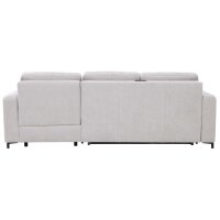 Interliving Schlafsofa Serie 4700 - Ecksofa mit Schlaffunktion silberfarbener Bezug Toni & schwarze Metallfüße - Stellfläche ca. 270 x 190 cm