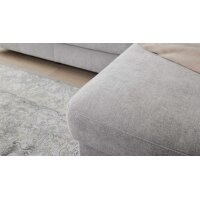 Interliving Schlafsofa Serie 4700 - Ecksofa mit Schlaffunktion silberfarbener Bezug Toni & schwarze Metallfüße - Stellfläche ca. 270 x 190 cm