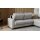 Interliving Schlafsofa Serie 4700 - Ecksofa mit Schlaffunktion silberfarbener Bezug Toni & schwarze Metallfüße - Stellfläche ca. 270 x 190 cm