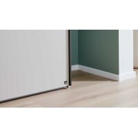 Interliving Kleiderschrank Serie 1205 – Schwebetürenschrank Champagner & Bianco Eiche – drei Türen, Breite ca. 300 cm