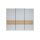 Interliving Kleiderschrank Serie 1205 – Schwebetürenschrank Champagner & Bianco Eiche – drei Türen, Breite ca. 300 cm