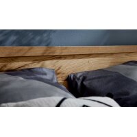 Interliving Schlafzimmer Serie 1034 – Bettgestell Bianco Eiche & Schwarz - Liegefläche ca. 180 x 200 cm
