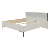 Interliving Schlafzimmer Serie 1033 – Bettgestell weißes Glas & Holz - Liegefläche ca. 180 x 200 cm