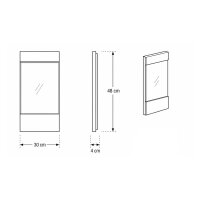 Interliving Schlafzimmer Serie 1033 – Paneel-Set weißes Glas & Holz – zweiteilig