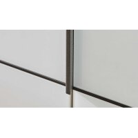 Interliving Schlafzimmer Serie 1033 – Kleiderschrank weißes Glas & Holz – sechs Türen, Breite ca. 300 cm