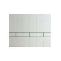 Interliving Schlafzimmer Serie 1033 – Kleiderschrank weißes Glas & Holz – sechs Türen, Breite ca. 300 cm