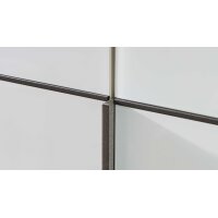 Interliving Schlafzimmer Serie 1033 – Kleiderschrank weißes Glas & Holz – sechs Türen, Breite ca. 300 cm
