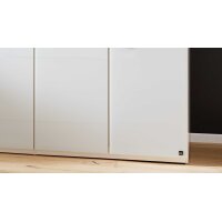 Interliving Schlafzimmer Serie 1033 – Kleiderschrank weißes Glas & Holz – sechs Türen, Breite ca. 300 cm