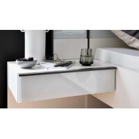 Interliving Schlafzimmer Serie 1033 – Hängekonsolen-Set weißes Glas & Holz – zweiteilig