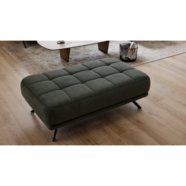 Interliving Sofa Serie 4303 – XXL-Hocker moosgrüner Pfotenstoff Cyber - ca. 126 x 76 cm