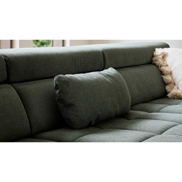 Interliving Sofa Serie 4303 – Nierenkissen moosgrüner Pfotenstoff Cyber - ca. 58 x 25 cm