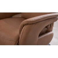 Interliving Sessel Serie 4566 haselnussfarbenes Leder Punch & schwarzer Sternfuß