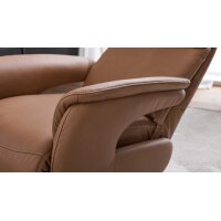 Interliving Sessel Serie 4566 haselnussfarbenes Leder Punch & schwarzer Sternfuß