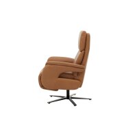 Interliving Sessel Serie 4566 haselnussfarbenes Leder Punch & schwarzer Sternfuß