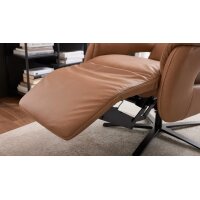 Interliving Sessel Serie 4566 haselnussfarbenes Leder Punch & schwarzer Sternfuß