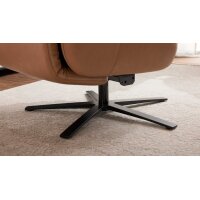 Interliving Sessel Serie 4566 haselnussfarbenes Leder Punch & schwarzer Sternfuß
