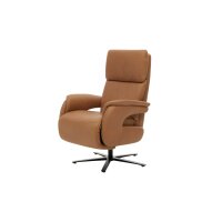 Interliving Sessel Serie 4566 haselnussfarbenes Leder Punch & schwarzer Sternfuß