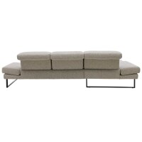Interliving Sofa Serie 4460 - Ecksofa silbergrauer Webstoff Jazz 121 & schwarze Metallfüße - Stellfläche ca. 191 x 308 cm