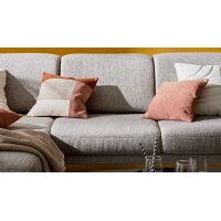 Interliving Sofa Serie 4460 - Ecksofa silbergrauer Webstoff Jazz 121 & schwarze Metallfüße - Stellfläche ca. 191 x 308 cm