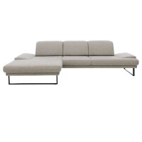 Interliving Sofa Serie 4460 - Ecksofa silbergrauer Webstoff Jazz 121 & schwarze Metallfüße - Stellfläche ca. 191 x 308 cm