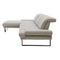 Interliving Sofa Serie 4460 - Ecksofa silbergrauer Webstoff Jazz 121 & schwarze Metallfüße - Stellfläche ca. 191 x 308 cm
