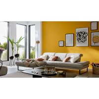 Interliving Sofa Serie 4460 - Ecksofa silbergrauer Webstoff Jazz 121 & schwarze Metallfüße - Stellfläche ca. 191 x 308 cm