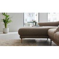 Interliving Sofa Serie 4461 - Ecksofa sandfarbener Bezug Mido 64 & schwarze Metallfüße - Stellfläche ca. 185 x 290 cm