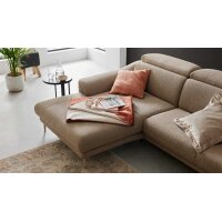 Interliving Sofa Serie 4461 - Ecksofa sandfarbener Bezug Mido 64 & schwarze Metallfüße - Stellfläche ca. 185 x 290 cm