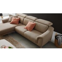Interliving Sofa Serie 4461 - Ecksofa sandfarbener Bezug Mido 64 & schwarze Metallfüße - Stellfläche ca. 185 x 290 cm