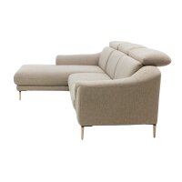 Interliving Sofa Serie 4461 - Ecksofa sandfarbener Bezug Mido 64 & schwarze Metallfüße - Stellfläche ca. 185 x 290 cm