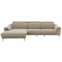 Interliving Sofa Serie 4461 - Ecksofa sandfarbener Bezug Mido 64 & schwarze Metallfüße - Stellfläche ca. 185 x 290 cm